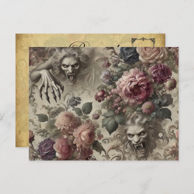 Hennes Har Klo - Gothic Victorian Helg Vykort (Fram/baksida)