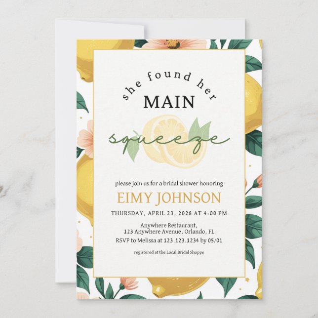 Hennes huvudsakliga klämma inbjudningar (Framsida)