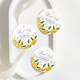 Hennes huvudsakliga squeeze gula citrus bröllopsdu gåvor etiketter