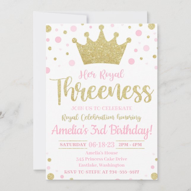 Hennes inbjudan till Royal Threeness | Princess In (Framsida)