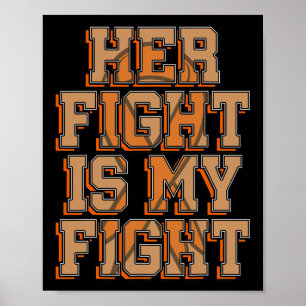Hennes kamp är min kamp Blodcancer Leukemi Medvete Poster