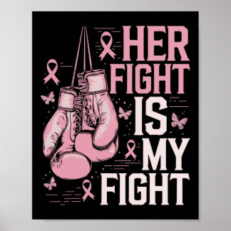 Hennes kamp är min kamp Bow Rosa Breast Cancer Med Poster