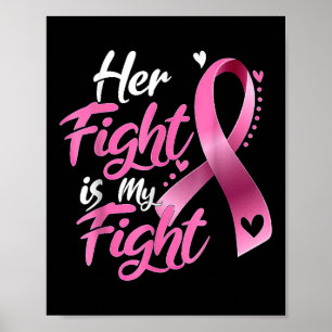 Hennes kamp är min kamp Bröstcancer Medvetenhet T- Poster