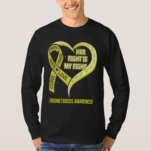 Hennes kamp är min kamp Endometrios Medvetenhet Ba T Shirt (Framsida)