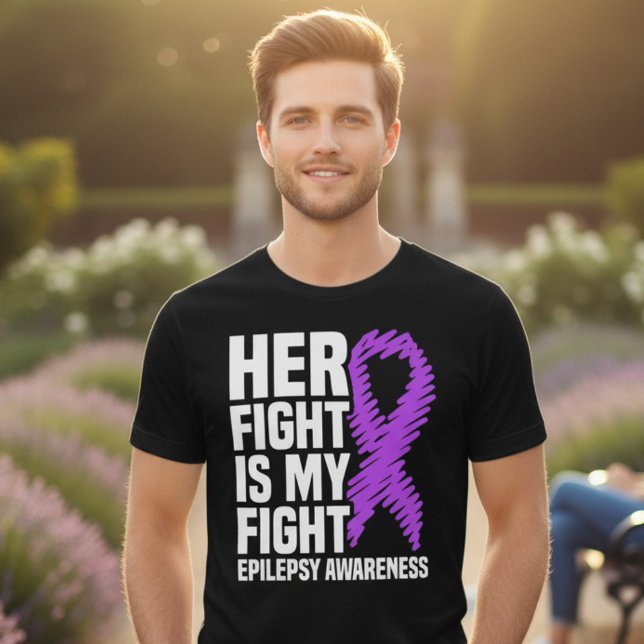 Hennes kamp är min kamp Epilepsi-stöd T Shirt (Skapare uppladdad)