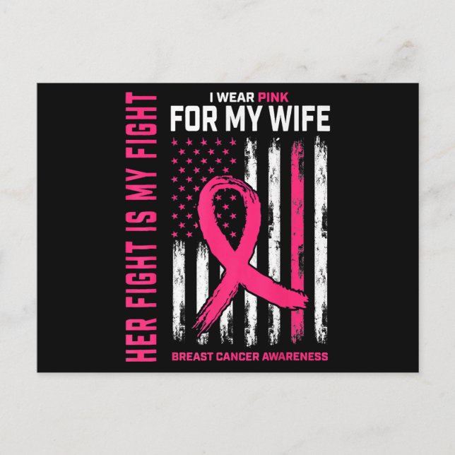 Hennes kamp är min kamp i Bära Rosa  Breast Canc Vykort (Framsida)