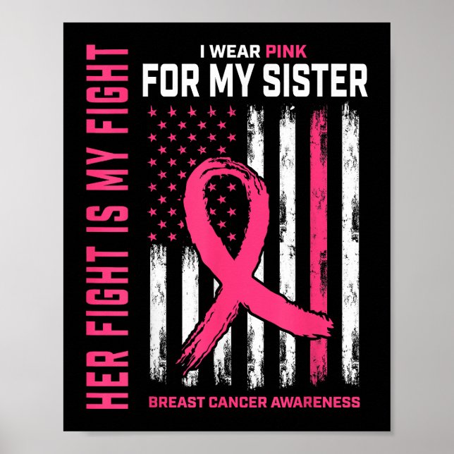 Hennes kamp är min kamp i Bära Rosa syster Breast  Poster (Framsidan)