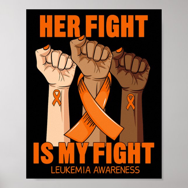 Hennes kamp är min kamp Leukemi Medvetenhet Blod K Poster (Framsidan)
