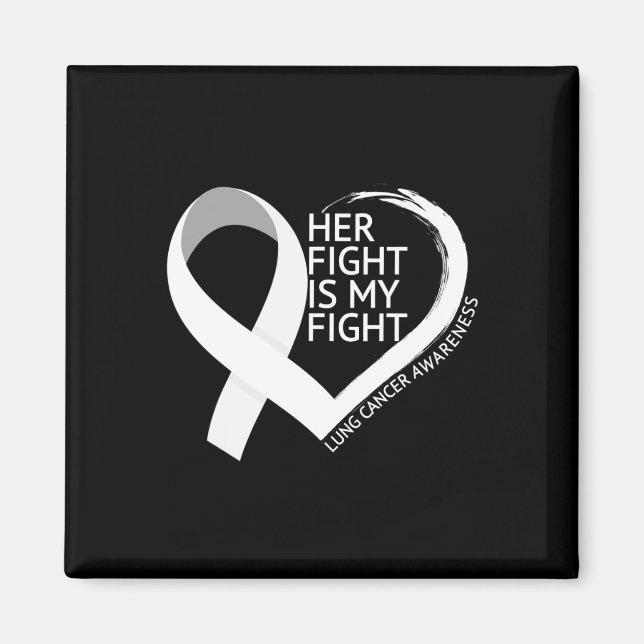 Hennes kamp är min kamp Lungcancermedvetenhet måna Magnet (Framsidan)
