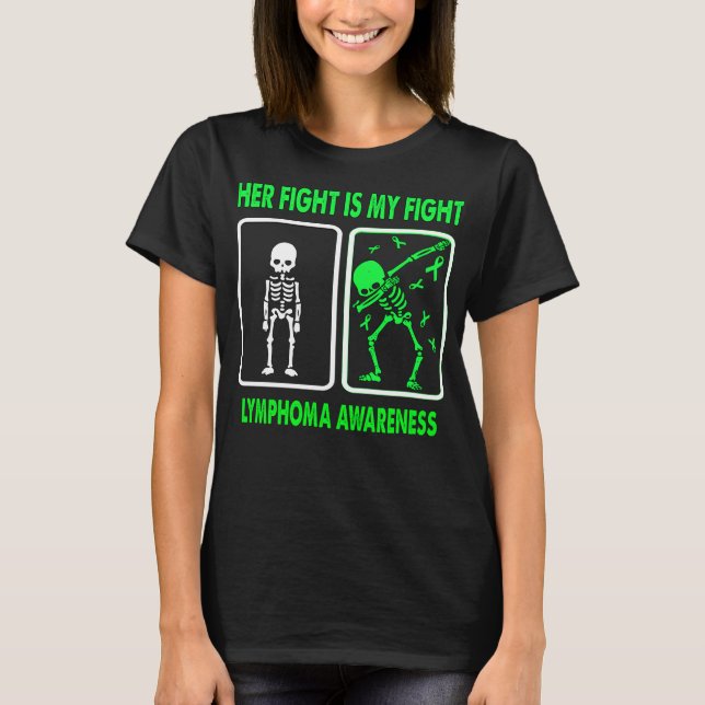 Hennes kamp är min kamp LYMPHOMA MEDVETENHET T Shirt (Framsida)