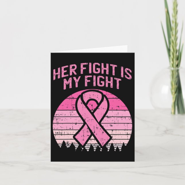 Hennes kamp är min kamp Make Bröstcancer Medvetenh Kort (Framsida)