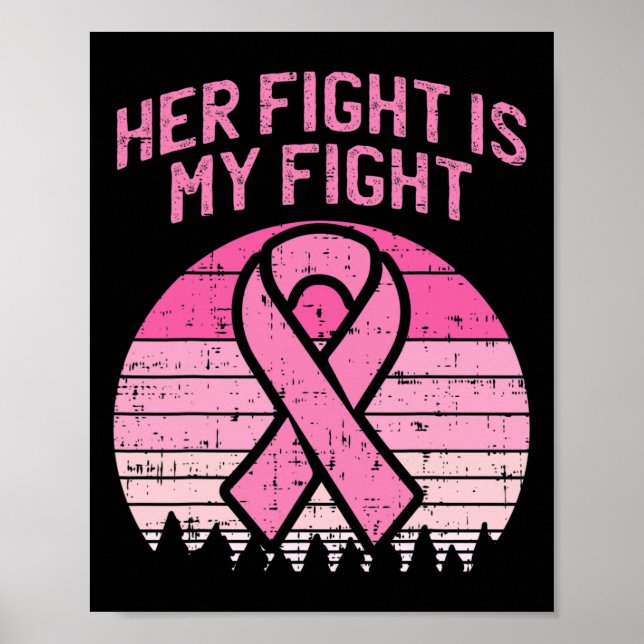Hennes kamp är min kamp Make Bröstcancer Medvetenh Poster (Framsidan)