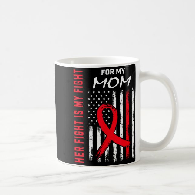 Hennes kamp är min kamp Mamma Hjärtmedvetenhet  Kaffemugg (Höger)