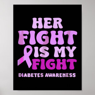 Hennes kamp är min kamp Medvetenhet om diabetes Poster
