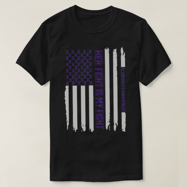 Hennes kamp är min kamp mot Alzheimer Awareness Am T Shirt (Design framsida)