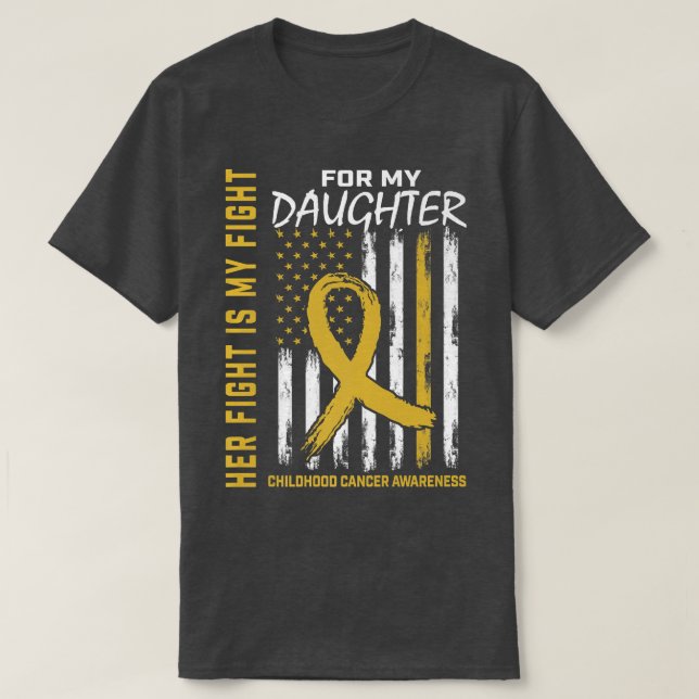 Hennes kamp är min kamp mot barncancer Fl T Shirt (Design framsida)