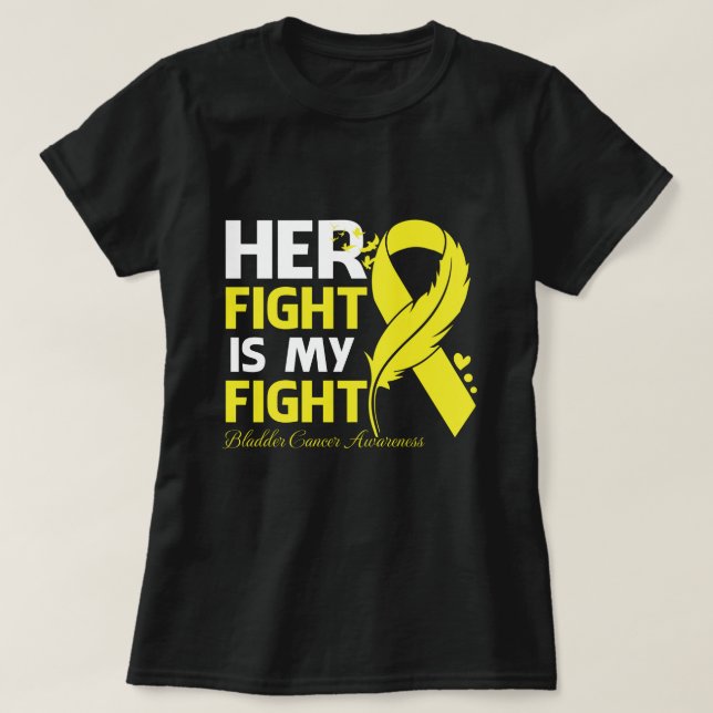 Hennes kamp är min kamp mot CANCER AWARENESS Fea T Shirt (Design framsida)