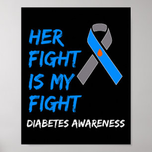 Hennes kamp är min kamp mot diabetesmedvetenhet ty poster