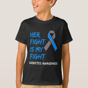 Hennes kamp är min kamp mot diabetesmedvetenhet ty t shirt