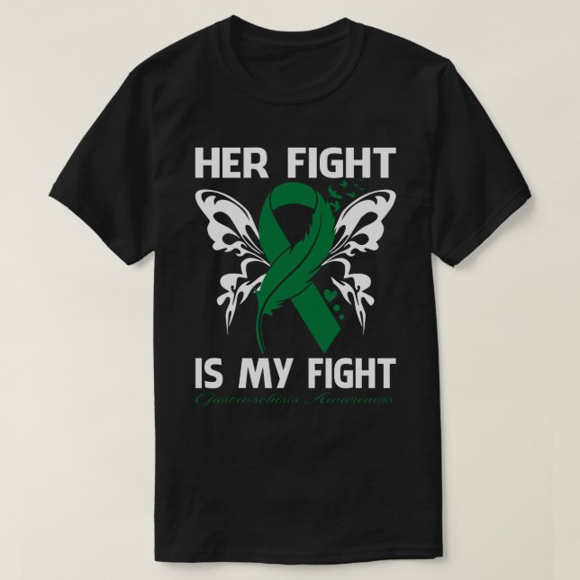 Hennes kamp är min kamp mot GASTROSCHISIS-medvetan T Shirt (Design framsida)