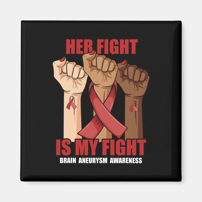 Hennes kamp är min kamp mot hjärnan Aneurysm Aware Magnet (Framsidan)