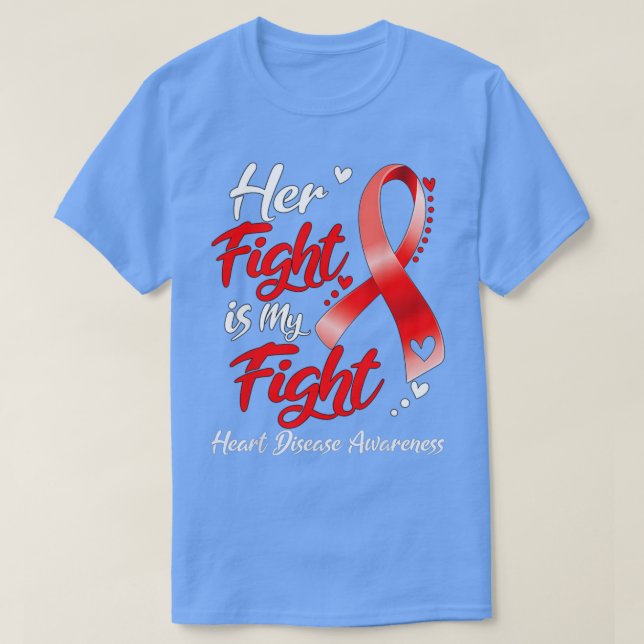 Hennes kamp är min kamp mot hjärt- och kärlsjukdom t shirt (Design framsida)