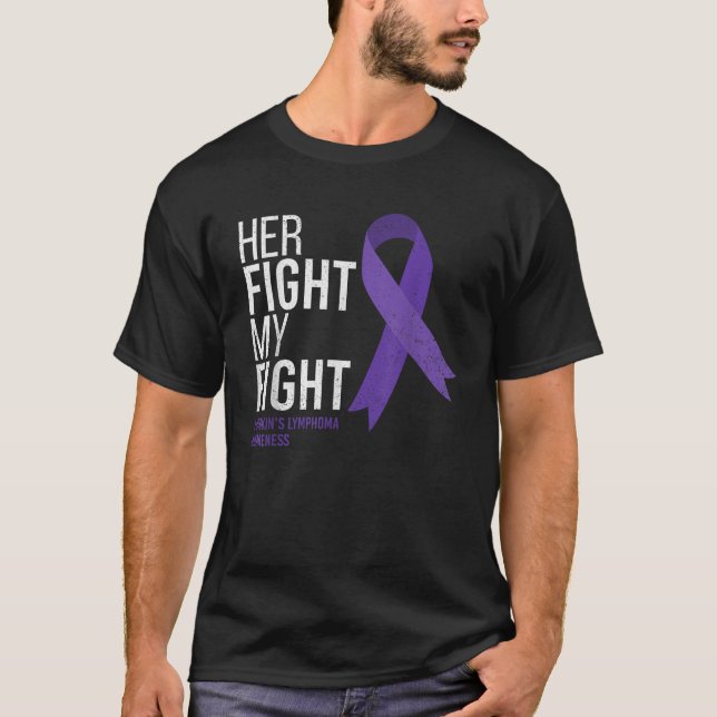Hennes kamp är min kamp mot Hodgkin's Lymphoma Can T Shirt (Framsida)