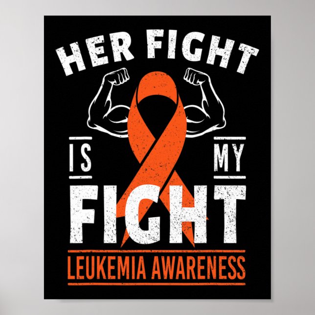 Hennes kamp är min kamp mot leukemi Cancer Awarene Poster (Framsidan)