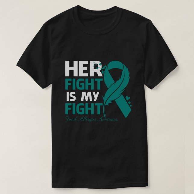 Hennes kamp är min kamp mot LIVSMEDELSALLERGIER, M T Shirt (Design framsida)
