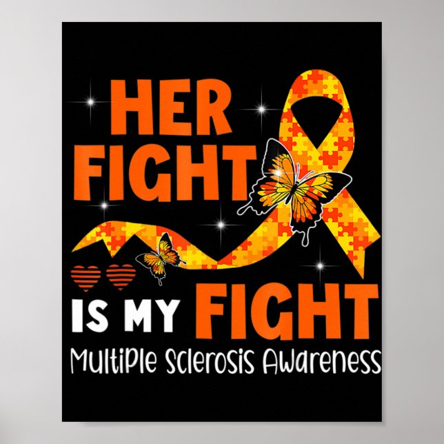 Hennes kamp är min kamp mot MS Många Sclerosis Awa Poster (Framsidan)