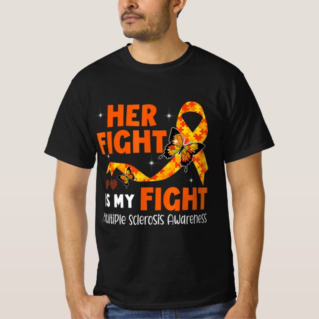 Hennes kamp är min kamp mot MS Många Sclerosis Awa T Shirt (Framsida)