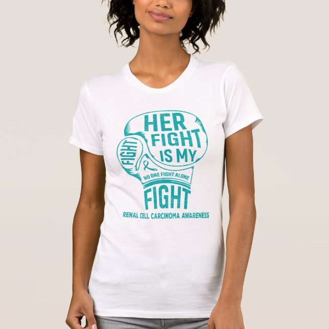 Hennes kamp är min kamp mot njurcellscancer t shirt (Framsida)