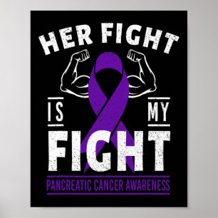 Hennes kamp är min kamp mot pankreascancer-medvete poster