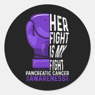Hennes kamp är min kamp mot pankreascancer-medvete runt klistermärke