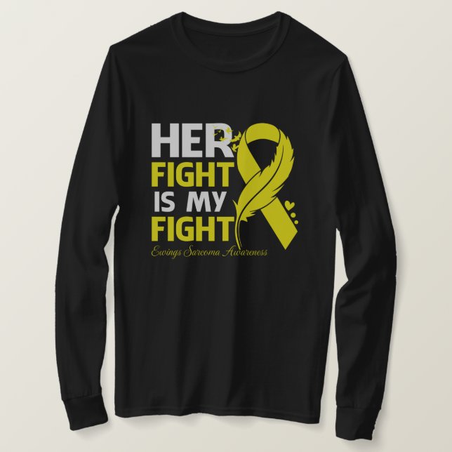 Hennes kamp är min kamp mot SARCOMA AWARENESS Fea T Shirt (Design framsida)