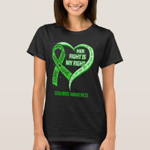 Hennes kamp är min kamp mot Scoliosis Awareness Ri T Shirt