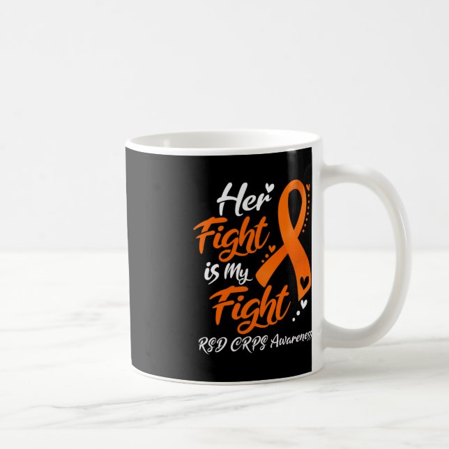 Hennes kamp är min kamp RSD CRPS Awareness Ribbon Kaffemugg (Höger)