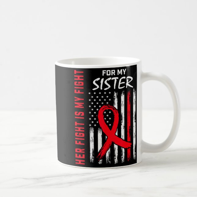 Hennes kamp är min kamp syster Hjärtmedvetenhet Kaffemugg (Höger)