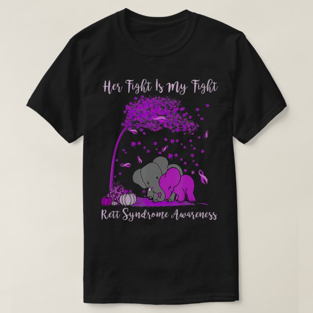 Hennes kamp är min medalj i kampen mot Rett-syndro T Shirt (Design framsida)