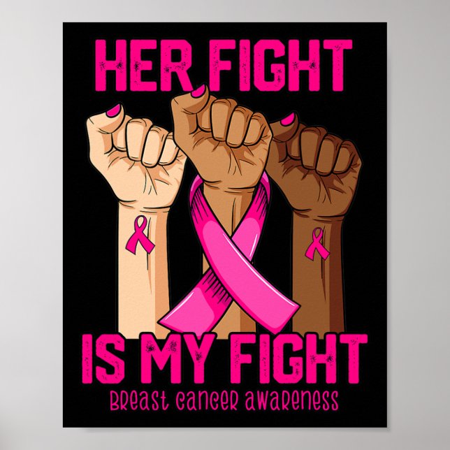 Hennes kamp är min medvetenhet om bröstcancer poster (Framsidan)