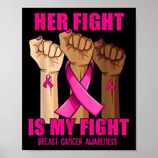 Hennes kamp är min medvetenhet om bröstcancer poster (Framsidan)