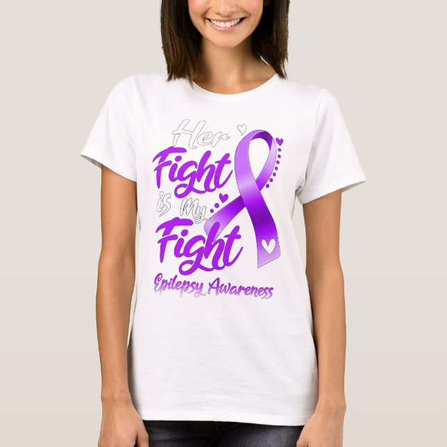 Hennes kamp är min medvetenhet om epilepsi i kampe t shirt (Framsida)