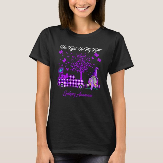 Hennes kamp är min medvetenhet om epilepsi i kampe t shirt (Framsida)
