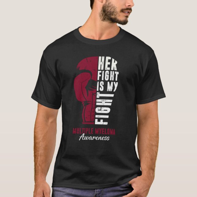 Hennes kamp är min medvetenhet om Många Myeloma T Shirt (Framsida)