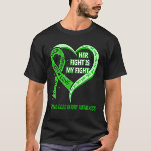 Hennes kamp är min medvetenhet om skada på ryggmär t shirt