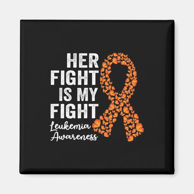 Hennes kamp är min orange stöder Leukemia Awar Magnet (Framsidan)