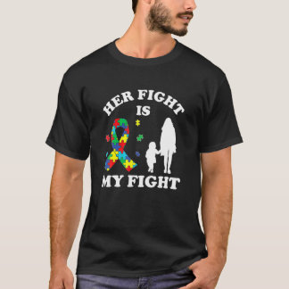 Hennes kamp är min Pappa och dotter Autism Awaren T Shirt