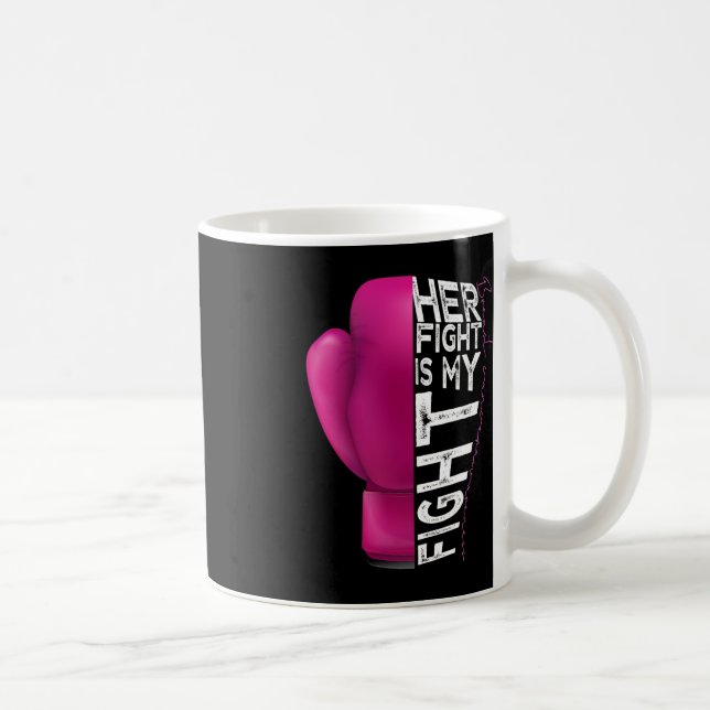 Hennes kamp är min Rosa Boxing Glove. Kaffemugg (Höger)