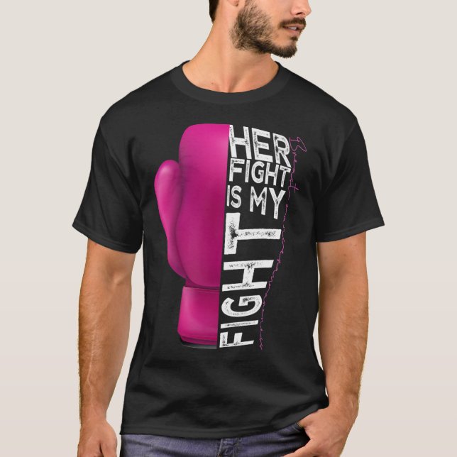 Hennes kamp är min Rosa Boxing Glove. T Shirt (Framsida)