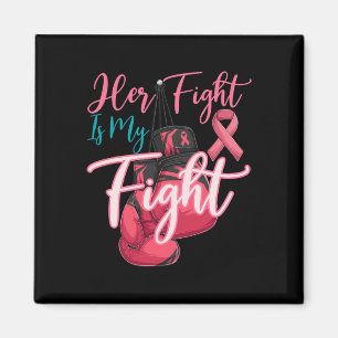 Hennes kamp är min Rosa Ribbon Breast Cancer Aw Magnet